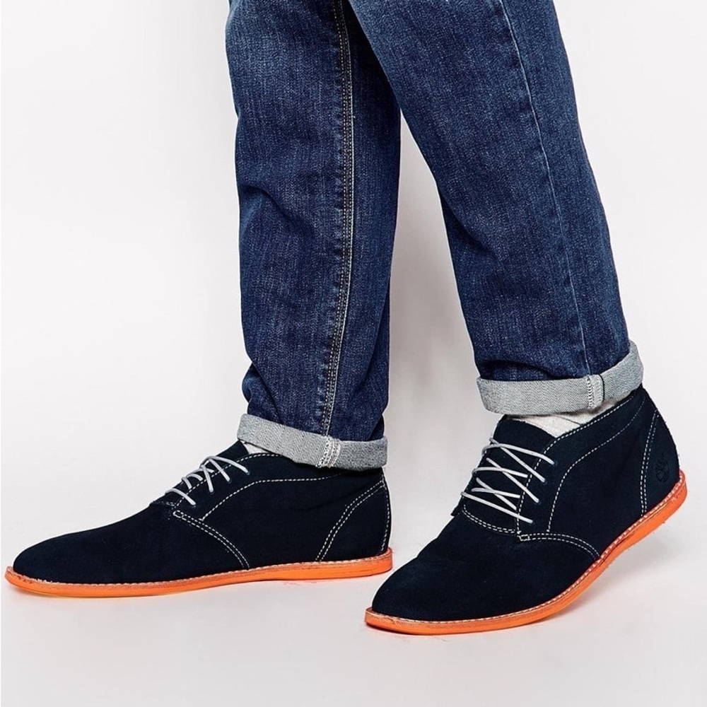Timberland Men's Navy Blue Suede Earthkeepers Revenia Chukka Boots Size 9